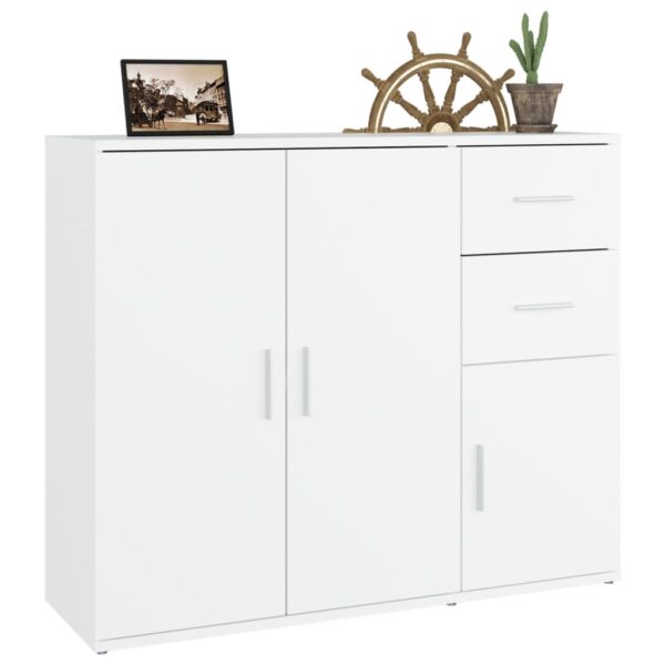 Aplusliving-Sideboard White 91x29.5x75 cm Engineered Wood