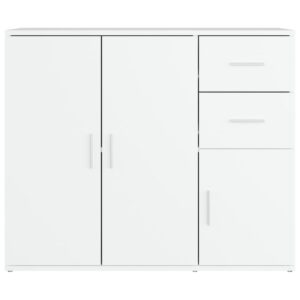 Aplusliving-Sideboard White 91x29.5x75 cm Engineered Wood