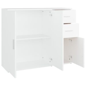Aplusliving-Sideboard White 91x29.5x75 cm Engineered Wood
