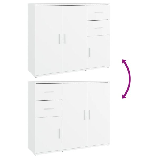 Aplusliving-Sideboard White 91x29.5x75 cm Engineered Wood