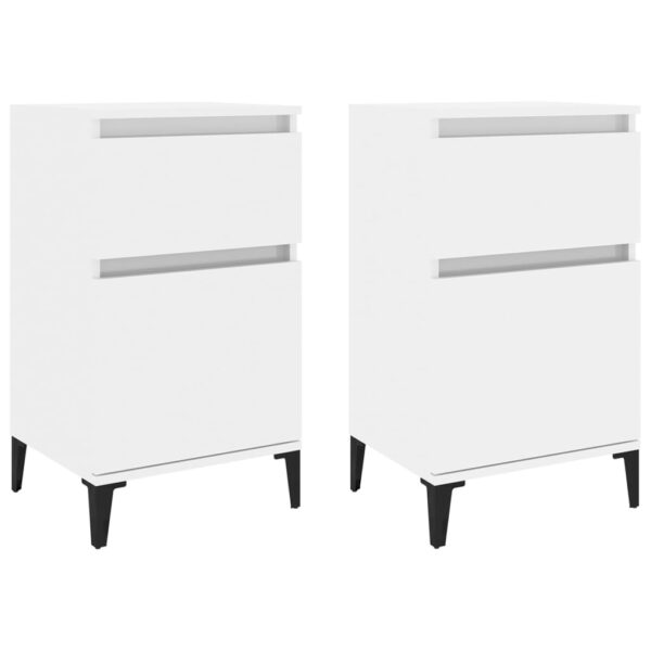 Aplusliving-Bedside Cabinets 2 pcs High Gloss White 40x35x70 cm