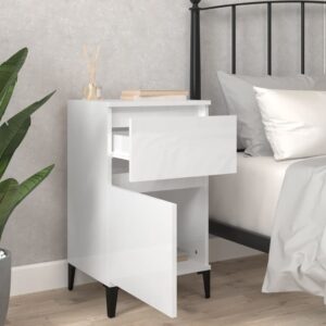 Aplusliving-Bedside Cabinets 2 pcs High Gloss White 40x35x70 cm