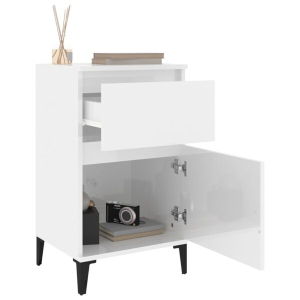 Aplusliving-Bedside Cabinets 2 pcs High Gloss White 40x35x70 cm