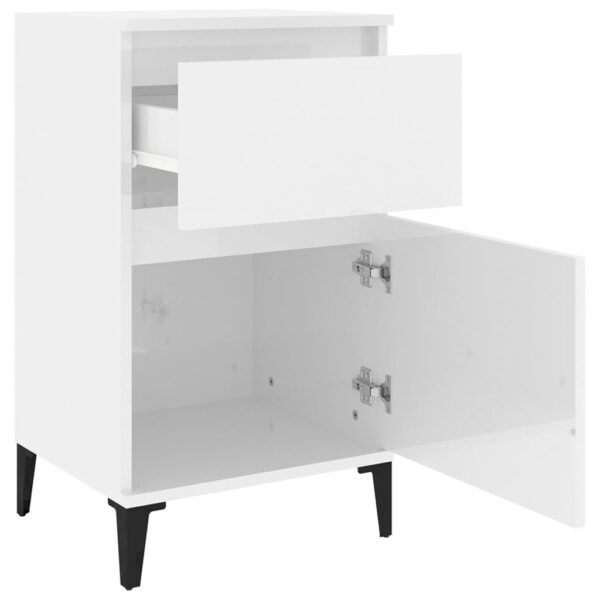 Aplusliving-Bedside Cabinets 2 pcs High Gloss White 40x35x70 cm