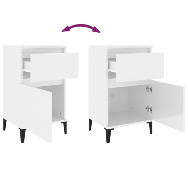 Aplusliving-Bedside Cabinets 2 pcs High Gloss White 40x35x70 cm