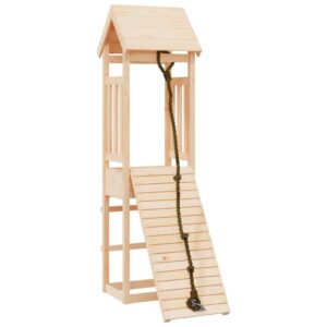 Aplusliving-Playhouse with Climbing Wall Solid Wood Pine