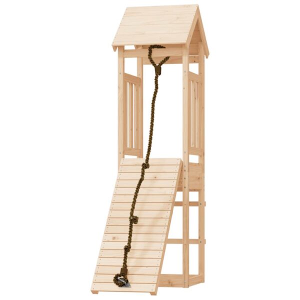 Aplusliving-Playhouse with Climbing Wall Solid Wood Pine