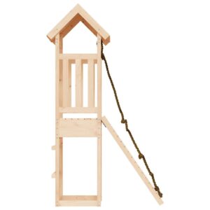 Aplusliving-Playhouse with Climbing Wall Solid Wood Pine