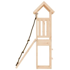 Aplusliving-Playhouse with Climbing Wall Solid Wood Pine