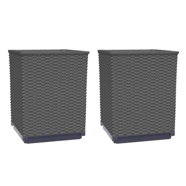 Aplusliving-Planters 2 pcs Black 30x30x37 cm Polypropylene
