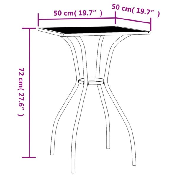 Aplusliving-Garden Table Anthracite 50x50x72 cm Steel Mesh