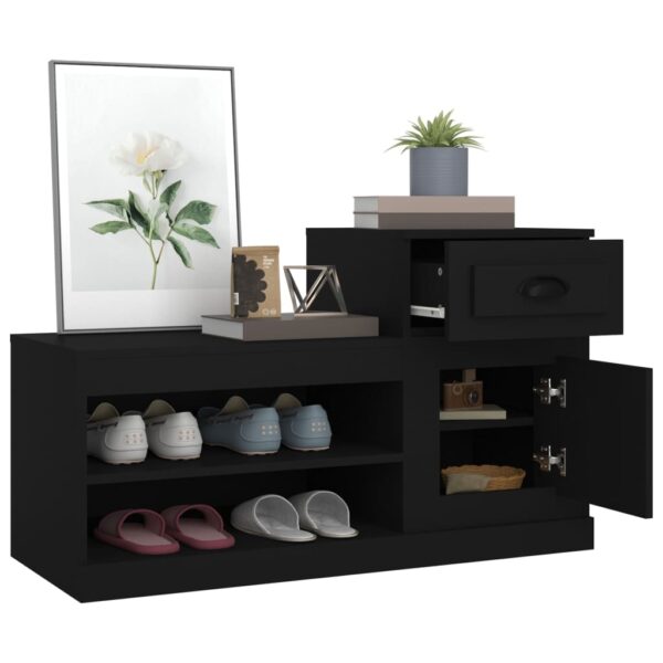 Aplusliving-Shoe Cabinet Black 100x42x60 cm Engineered Wood