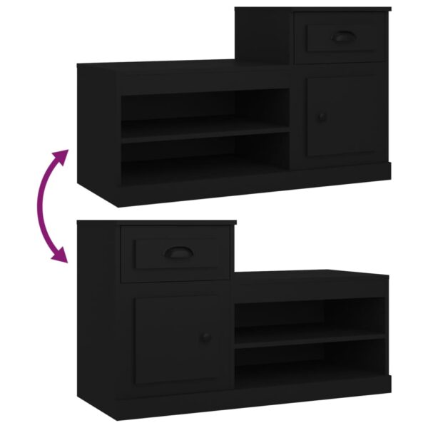 Aplusliving-Shoe Cabinet Black 100x42x60 cm Engineered Wood