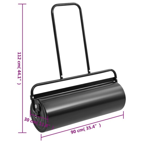 Aplusliving-Garden Lawn Roller with Handle Black 63 L Iron and Steel