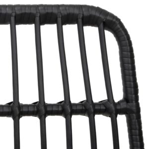 Aplusliving-3 Piece Garden Dining Set Black Poly Rattan