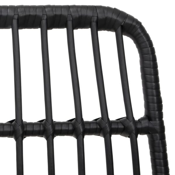 Aplusliving-3 Piece Garden Dining Set Black Poly Rattan