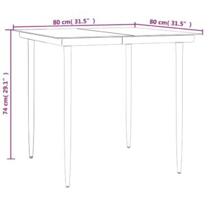 Aplusliving-3 Piece Garden Dining Set Black Poly Rattan