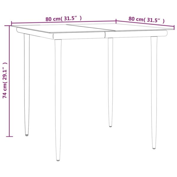 Aplusliving-3 Piece Garden Dining Set Black Poly Rattan