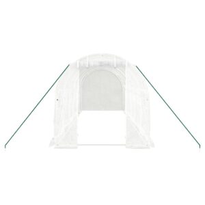 Aplusliving-Greenhouse with Steel Frame White 12 m² 6x2x2 m