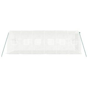 Aplusliving-Greenhouse with Steel Frame White 12 m² 6x2x2 m