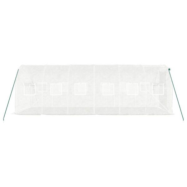 Aplusliving-Greenhouse with Steel Frame White 12 m² 6x2x2 m