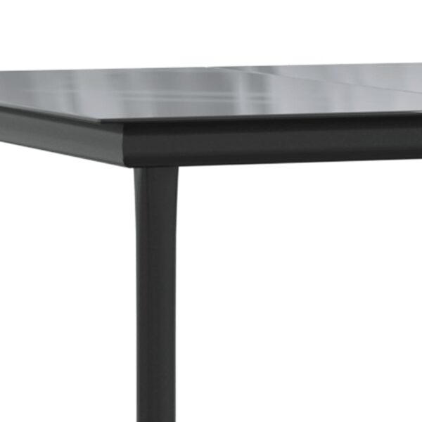 Aplusliving-5 Piece Garden Dining Set Black Steel and Textilene