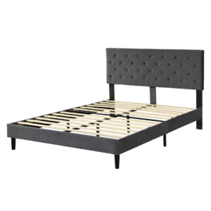 Aplusliving-Bed Frame Double Size Mattress Grey