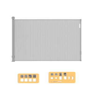Aplusliving-Retractable Baby Safety Gates 300cm Grey 300 cm