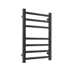Aplusliving-Heated Towel Rail Warmer Rack Wall Mounted Black