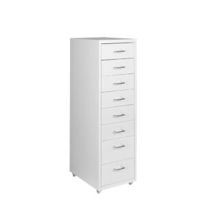 Aplusliving-Office Cabinet 8 Drawer Drawers White