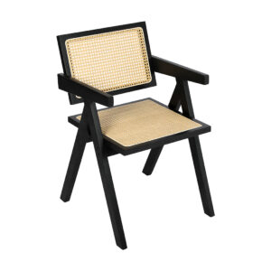Aplusliving-1x Black Wicker Armchair Dining Chair