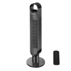 Aplusliving-Portable Bladeless Tower Fan Black
