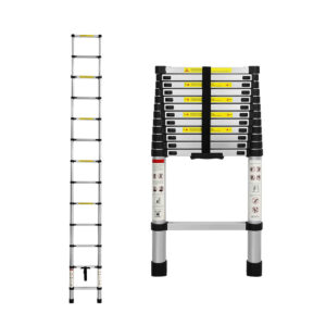 Aplusliving-Multipurpose Ladder Telescopic 3.8M Silver 3.8 Meter